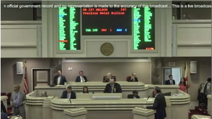 The Alabama Sound Money Tax Neutrality Act, carried in the House by @jamiekiel, would remove capital gains AND losses on gold and silver from a state taxpayer's gross income. The bill was just approved by the House, 100-1, and is now headed to @GovernorKayIvey's desk to sign.