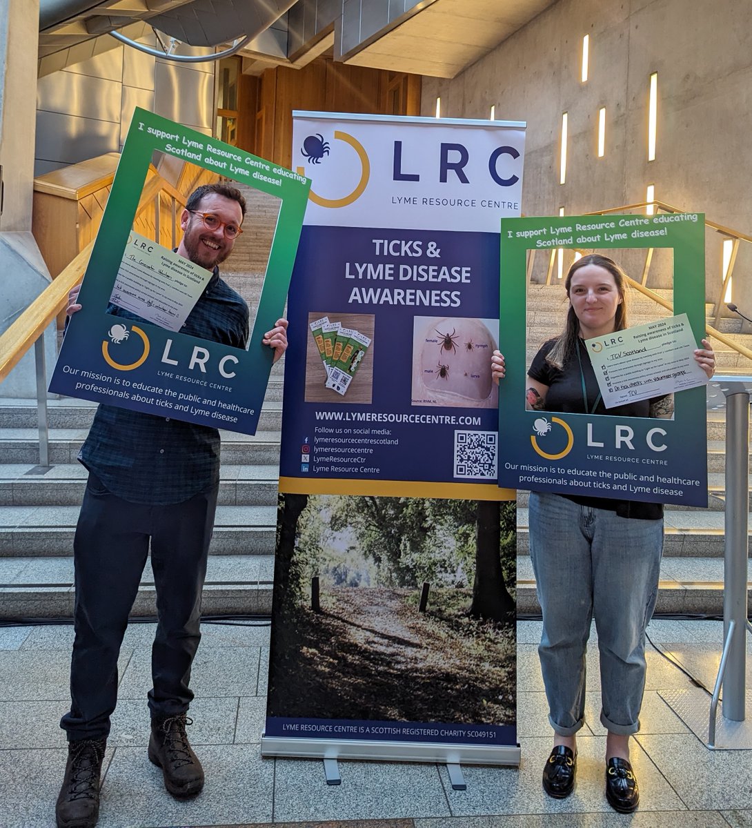 Last week @LymeResourceCtr launched #LymeDiseaseAwarenessWeek to highlight the growing problem of Lyme disease and other tick-borne infections. Josh and Aimee from @TCVtweets were on hand to sign a pledge to raise the issues involved with our own staff & volunteers. #BeTickAware