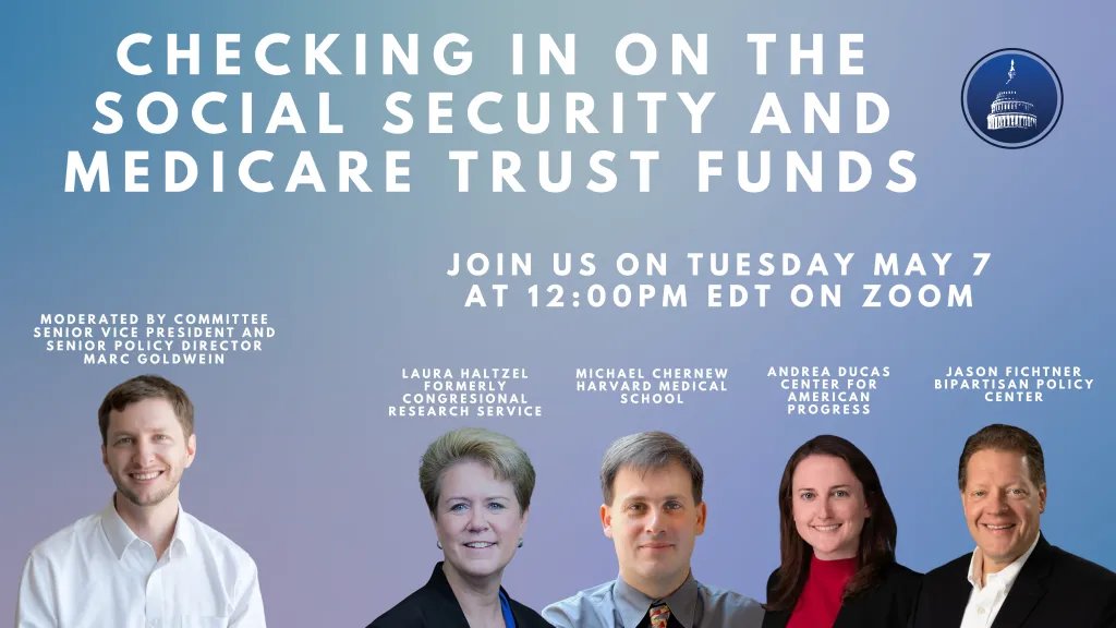 🗓️ TODAY @ 12pm: Join us for a virtual event exploring the status of the #SocialSecurity and #Medicare trust funds. Our expert panel includes: ➤ @Michael_Chernew ➤ @andreaducas ➤ @JJFichtner ➤ @LHaltzel ➤ moderated by @MarcGoldwein Register: crfb.org/events/57-even….