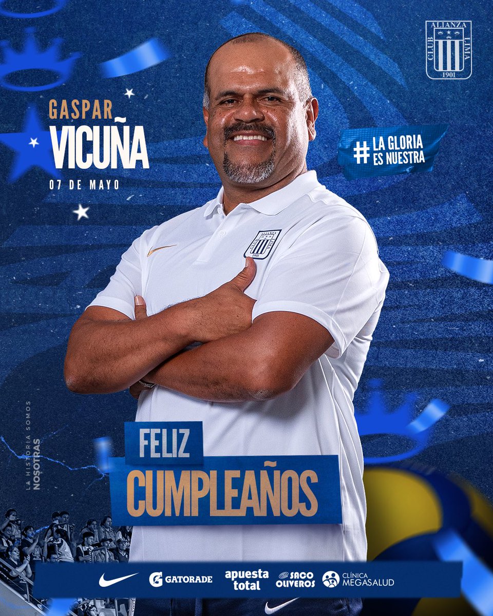 ¡𝗙𝗲𝗹𝗶𝘇 𝗰𝘂𝗺𝗽𝗹𝗲𝗮𝗻̃𝗼𝘀, '𝗽𝗿𝗼𝗳𝗲' 𝗚𝗮𝘀𝗽𝗮𝗿! 👏🏾💙 Saludamos cordialmente a nuestro Asistente Técnico y campeón, Gaspar Vicuña. Deseamos que pase un excelente día. 🎉 ¡Muchos éxitos! 🤩 #AlianzaLima #GasparCorazón