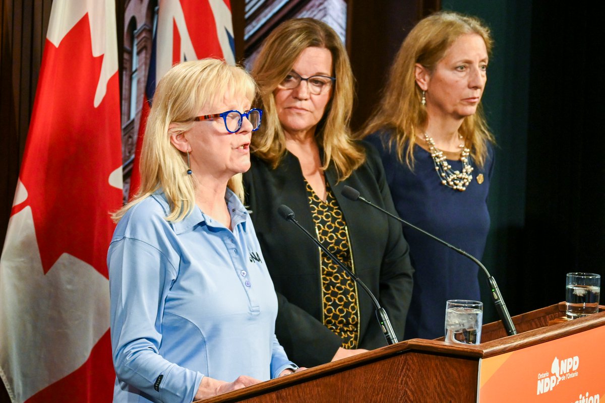 Today ONA Region 3 Vice-President Karen McKay-Eden was on hand to support @Nickelbelt and @OntarioNDP as they put forward a bill to legislate nurse staffing ratios in Ontario hospitals. #ONhealth #ONpoli #Fightlocal 1/4