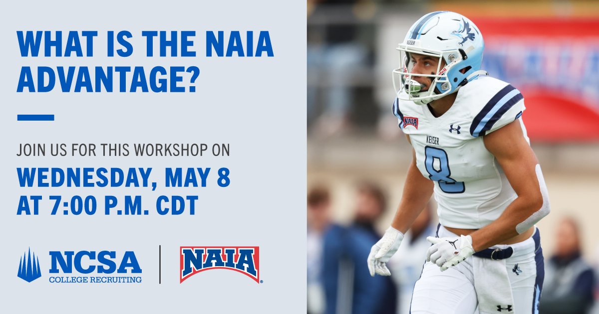 What is the @PlayNAIA Advantage? Register to find out: ncsasports.zoom.us/webinar/regist… Join me and @NAIA's Leah McCormack as we discuss the benefits about playing your sport at an NAIA Program! @ncsa @NCSA_Volleyball @NCSA_Football @NCSA_Baseball @ncsa_tennis @NcsaSoccer @NCSA_Softball