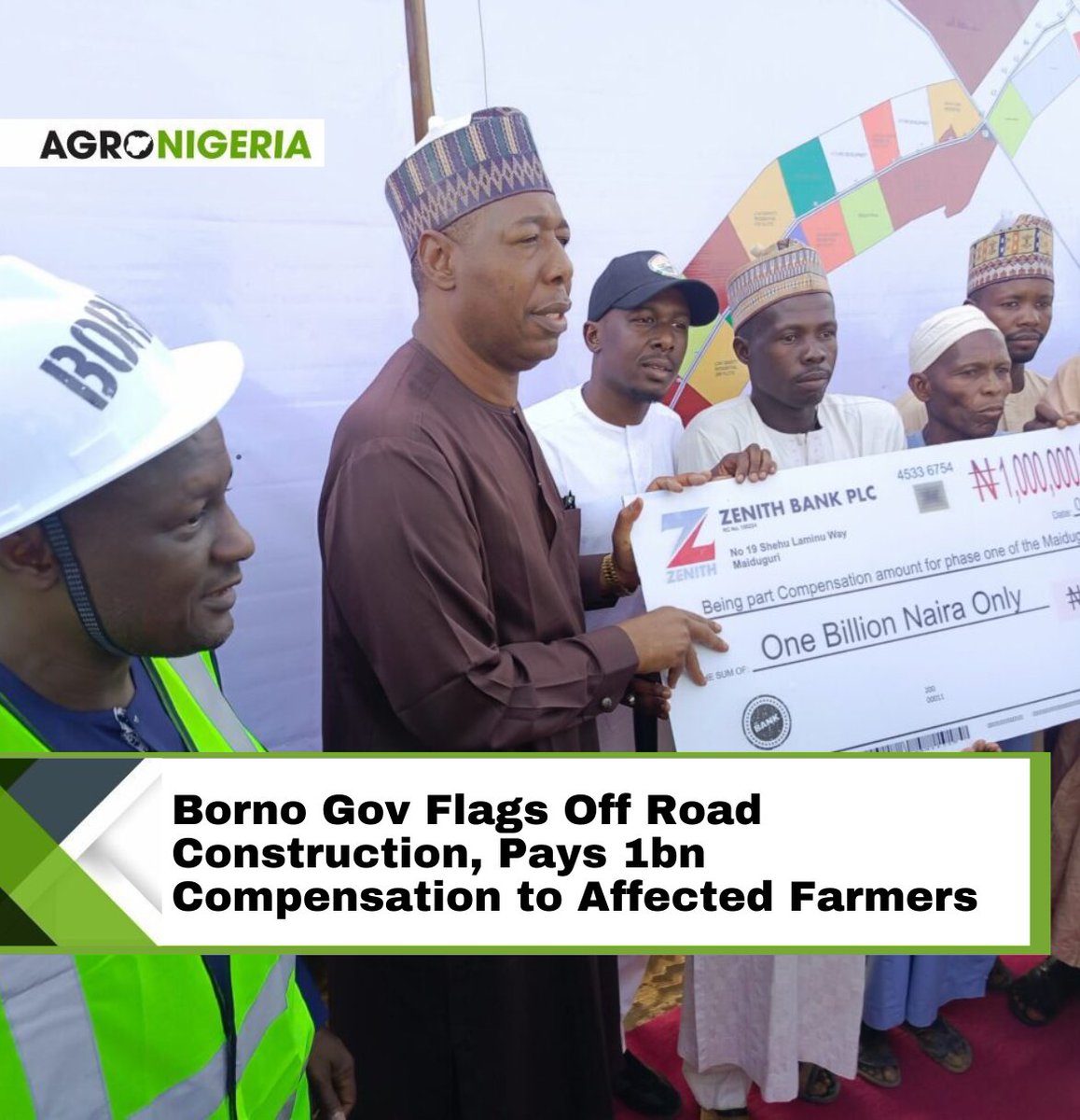 Borno State Governor, Babagana Zulum has flagged off the construction of 113 Maiduguri Ring road to open up the city, promote security, economic viability and address housing deficit within the state capital. Read more: agronigeria.ng/borno-gov-flag…