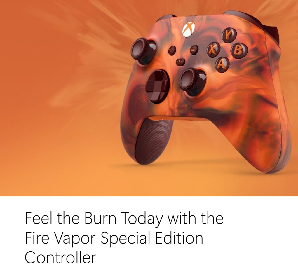Microsoft - 'Feel the Burn Today with the Fire Vapor Special Edition Controller' news.xbox.com/en-us/2024/05/…