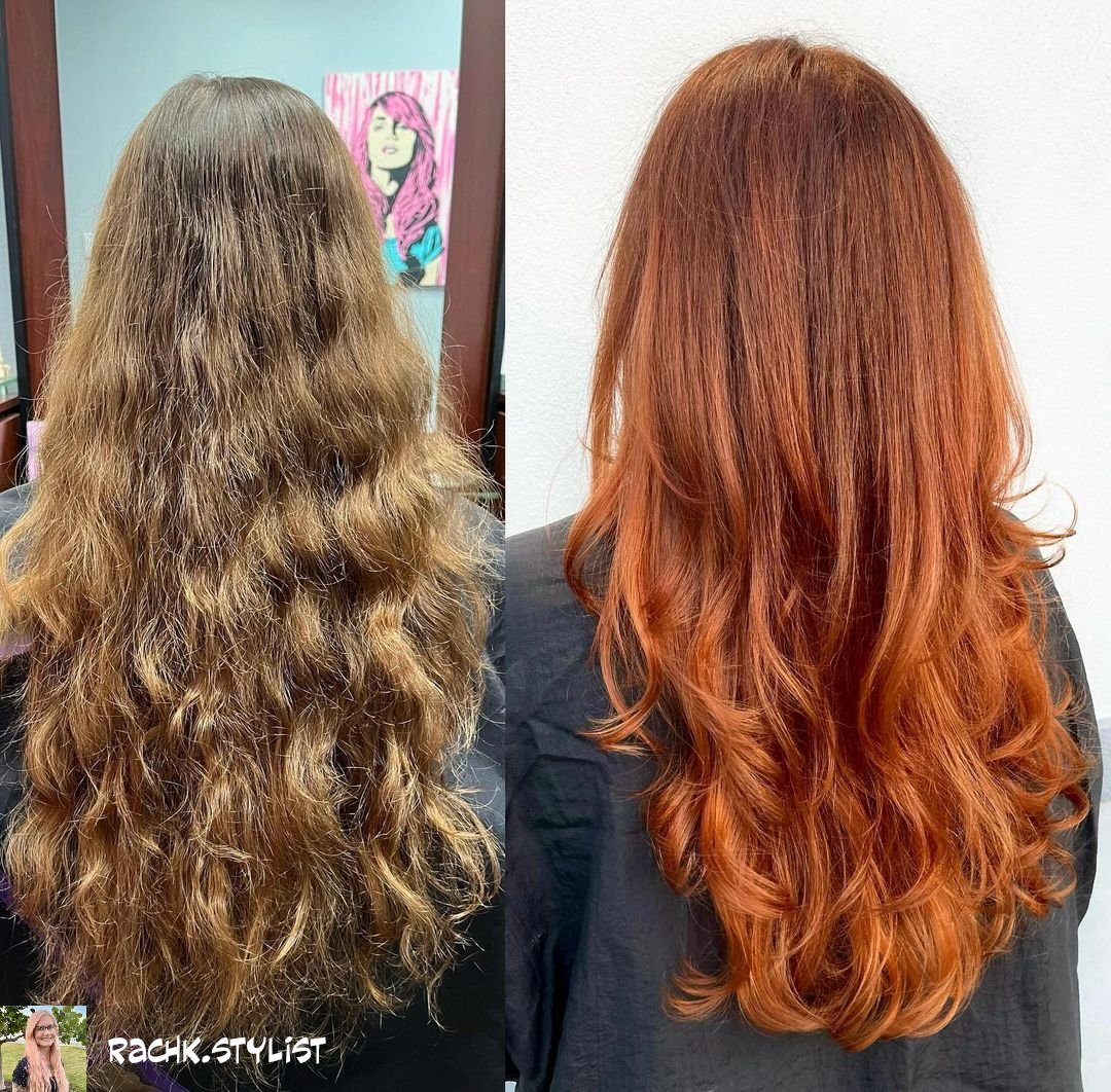 ❤️🦋 Transformation 🦋❤️ 
.
.
.
.
.
Credit to @rachk.stylist 

My client decided she was ready for a big change with her hair color. She had been thinking about doing copper/red for a long time. 

@redken 🎨 
@samvillahair ✂️ 
@rachk.stylist 

 #stylistssupportingstylists
