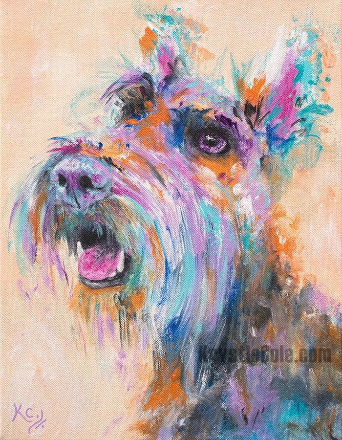 This is a #dogportrait I made of a #scottishterrier named Hamilton. He's got such a loving energy! Prints available at krystlecole.com