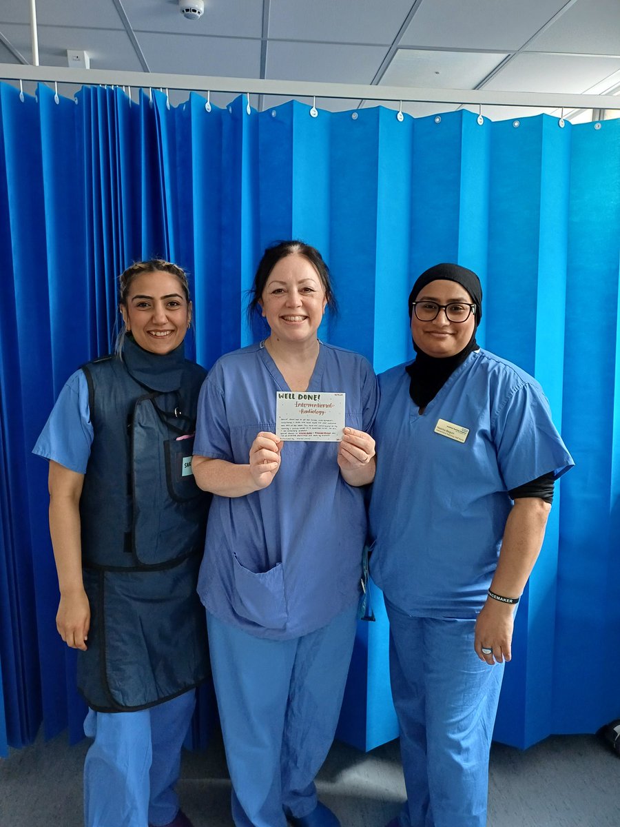 2nd year nursing  student Chantal, wanted to thank the entire Radiology team, nurses, radiographers, consultants and HCAs for an excellent placement! ⭐️

Pictured Sister Fran, Sister Nas, Staff Nurse Sarah 

#weareoneteam 

@BTHFTBEaT @BthftRadiology