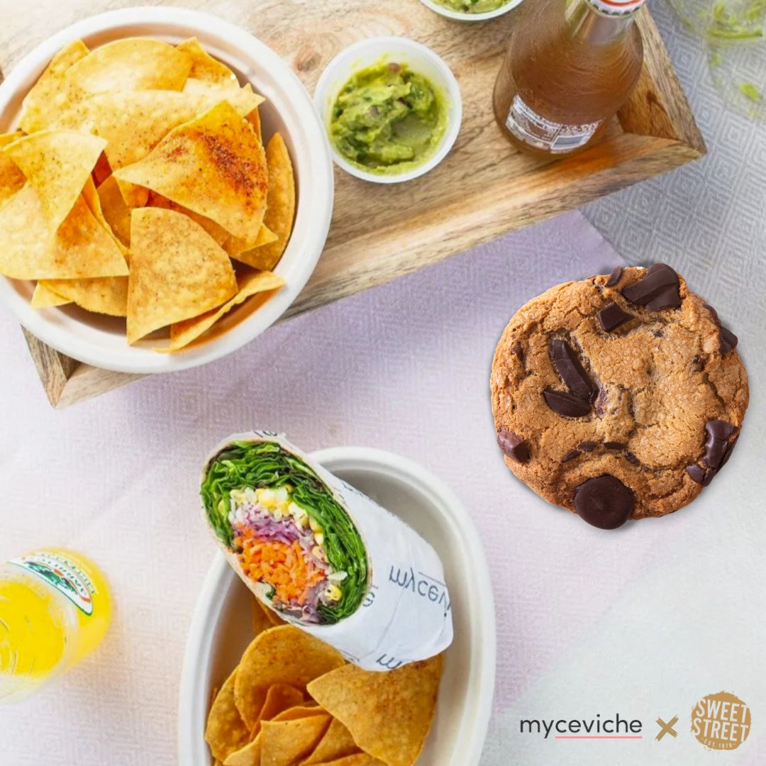 Celebrating the flavors of the sea and the sweetness of life! All the yummy goodness at your local @myceviche location! 🥰💖 . . #myceviche #sweetstreet #sweetstreetdesserts #chocolatechunk #chocolatechunkcookie #chocolatecookie #chocolatechipcookie