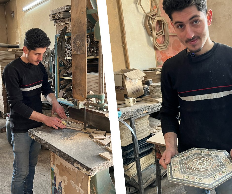 Yahya loves the heritage of his country #Syria. That’s why he chose to open a mosaic workshop with help of a grant from ICRC and @SYRedCrescent. He doesn't fear competition, doubled his profits, employed 2 team members, and is now dreaming of expanding his workshop.