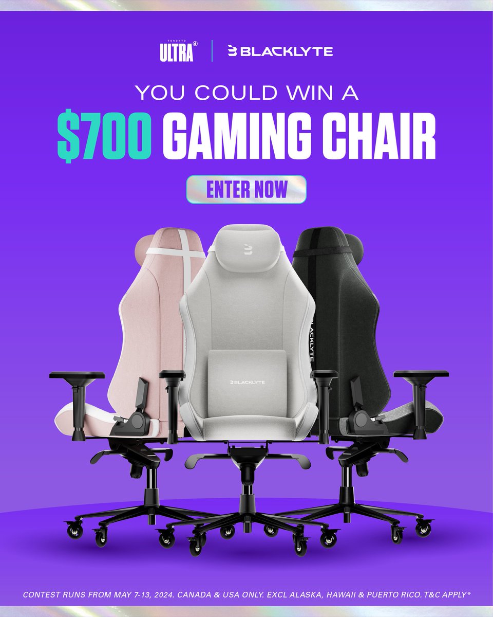 WE CARE ABOUT YOUR BUTTS 🍑

@BlacklyteOffl is giving away an Athena chair to one lucky member of the Ultra Fam!

To enter: 
➡️ Follow <a href="/TorontoUltra/">Toronto Ultra</a> + @BlacklyteOffl 
♻️ Retweet this post
🫂 Tag 2 Friends

The winner will be selected Tuesday May 14th! Good luck 🍀