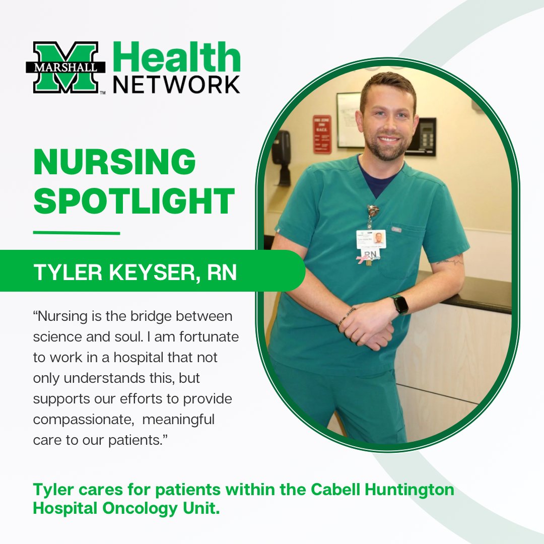 🩺 Meet Tyler Keyser, RN 👨‍⚕️ As nurse manager of 5 West Oncology and 3S Observation, Tyler said his team works hard every day to provide meaningful care. Tyler, thank you for all you do for our patients! #NursesWeek #NursesMonth
