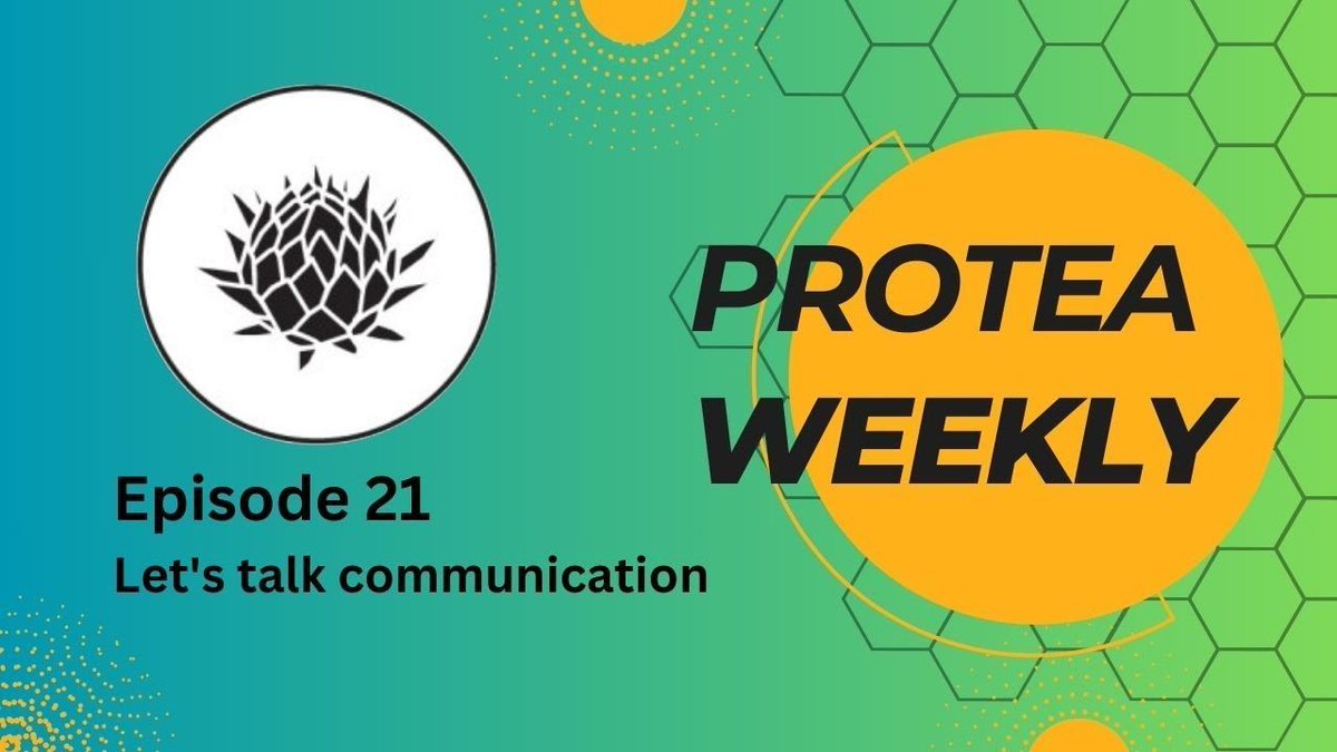 Watch Protea Weekly episode 21.

Zane discusses communication.

Watch here:
buff.ly/4bkA62e