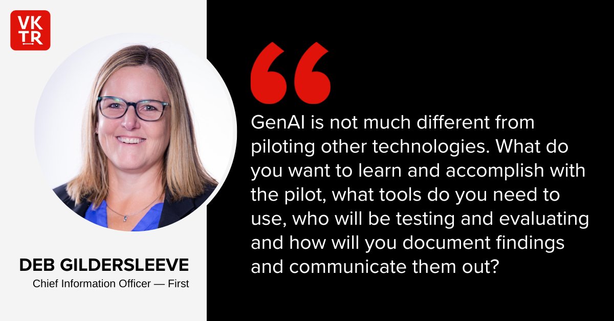 Unlock the secrets to piloting GenAI with VKTR Contributor Myles Suer. Learn from CIOs navigating the tech landscape. Start smart, set clear goals, and safeguard data. Don't chase the hype—prioritize transformative potential. bit.ly/4dvqWSb #AIstrategy