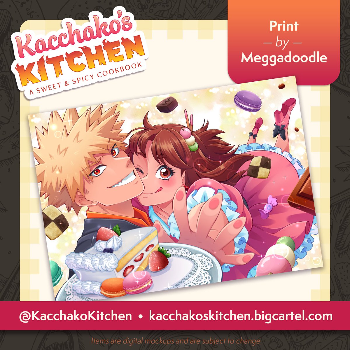 🍥 MERCH SPOTLIGHT 🍡 Everyday is a sweet treat when we spend it with Kacchako! Get your daily fix of our favorite duo with our delicious print, designed by @Meggadoodle85. kacchakoskitchen.bigcartel.com