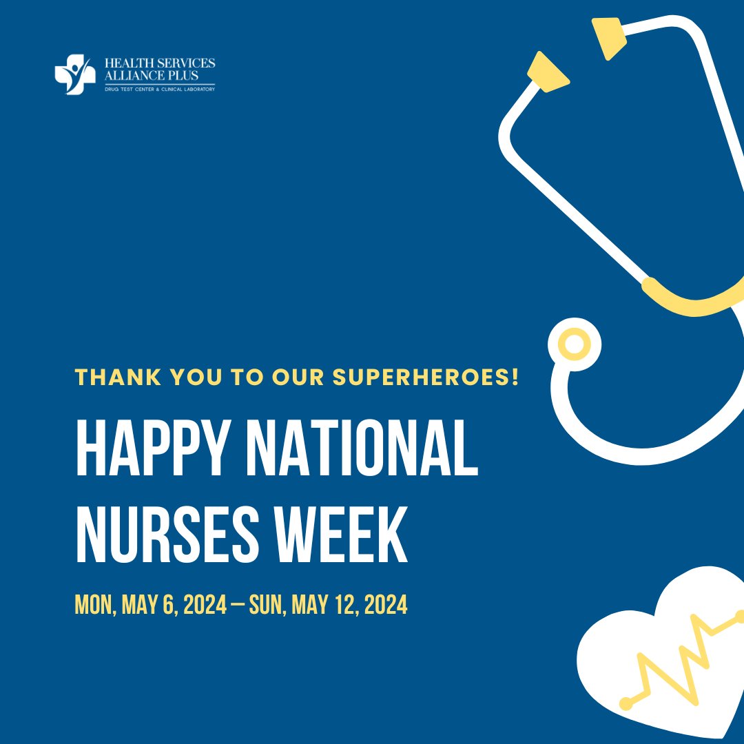 Happy National Nurse Week to all the dedicated nurses out there! 🩺 Your compassion and care make all the difference. 💙

#NationalNurseWeek #ThankYouNurses #HealthcareHeroes #Nursing #NurseAppreciation #NurseLife #NurseLove #NurseCommunity #HealthServicesAlliancePlus