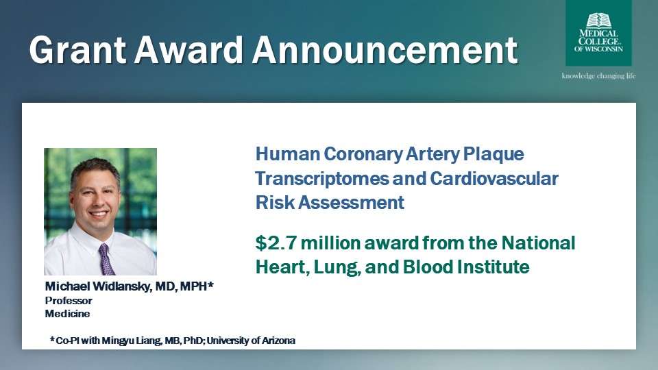 👏👏👏 Congratulations to Dr. Michael Widlansky and his co-PI on their recent award from the National Heart, Lung, and Blood Institute!