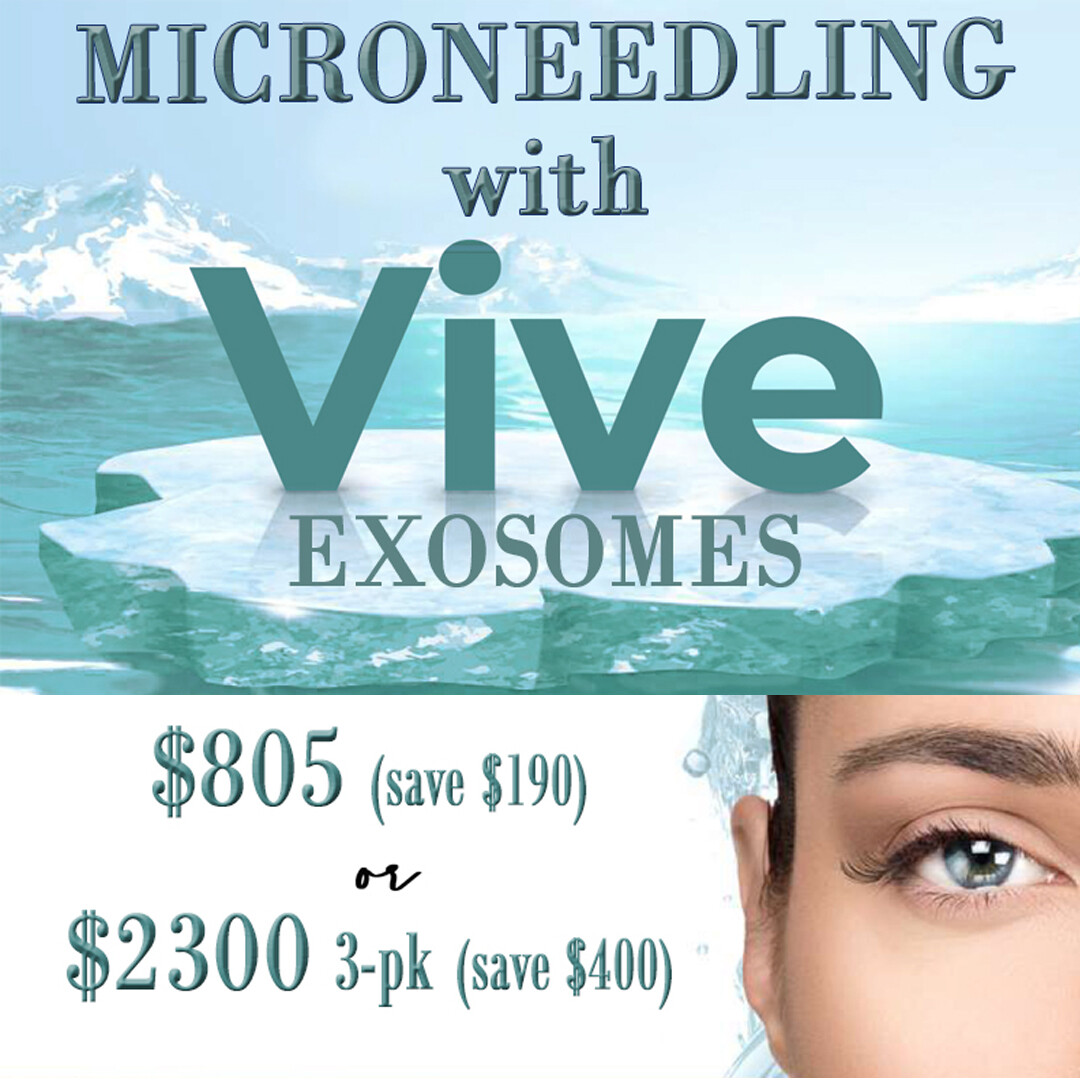 Microneedling with #VIVE #Exosomes.  Achieve Brighter, younger looking skin by increasing collagen and elastin production.  Call to learn more: 970-875-3900

#steamboat #microneedle #wrinkles #collagen