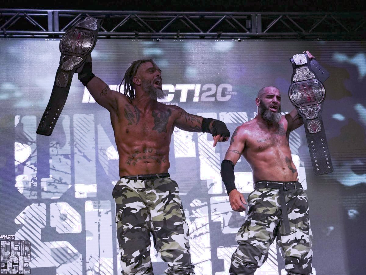 5/7/2002 

The Briscoes defeated Violent By Design to become the new Impact World Tag Team Champions at Under Siege from the Promowest Pavilion in Newport, Kentucky.

#ImpactWrestling #UnderSiege #TheBriscoes #JayBriscoe #MarkBriscoe #DemBoys #VBD #EricYoung #Deaner