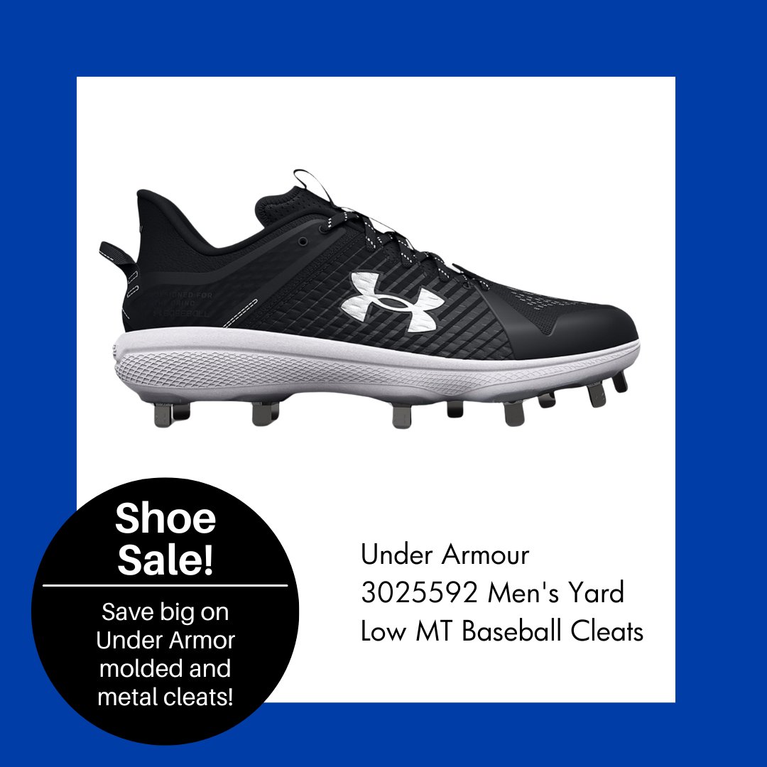 ⚾️ Home run deals alert! ⚾️

Score big with 50% OFF select Under Armor baseball cleats. 🎉

Step up your game with these top-notch shoes! 🏃‍♂️💪
#CleatDeals #UnderArmour #HalfPrice