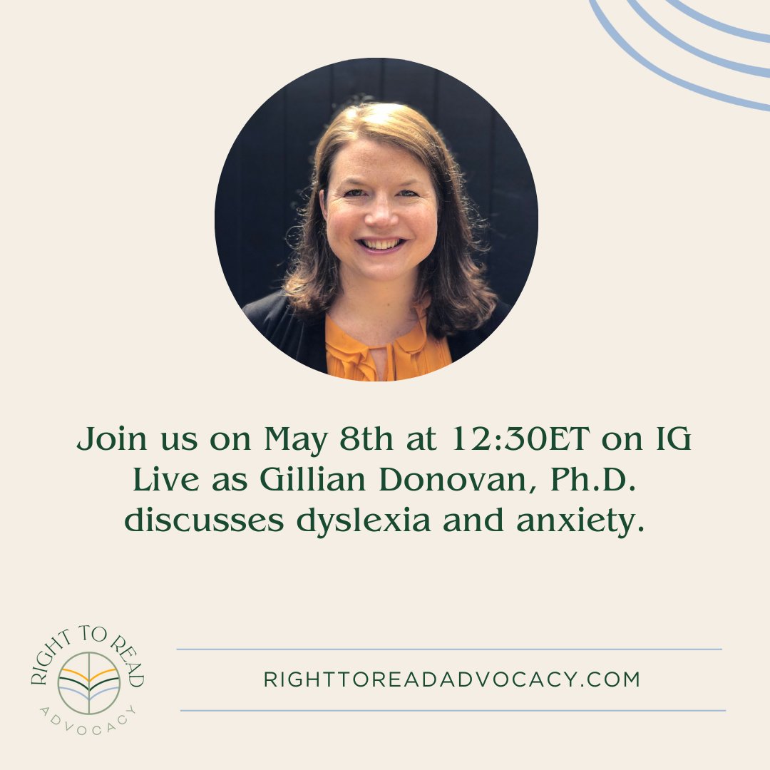 Join us May 8, 12:30ET on IG Live for a discussion on Dyslexia & Anxiety with Dr. Gillian Donovan. Get expert advice and support for your family's journey. 🧠💬

#DyslexiaAwareness #MentalHealth #IGLive #ParentingTips