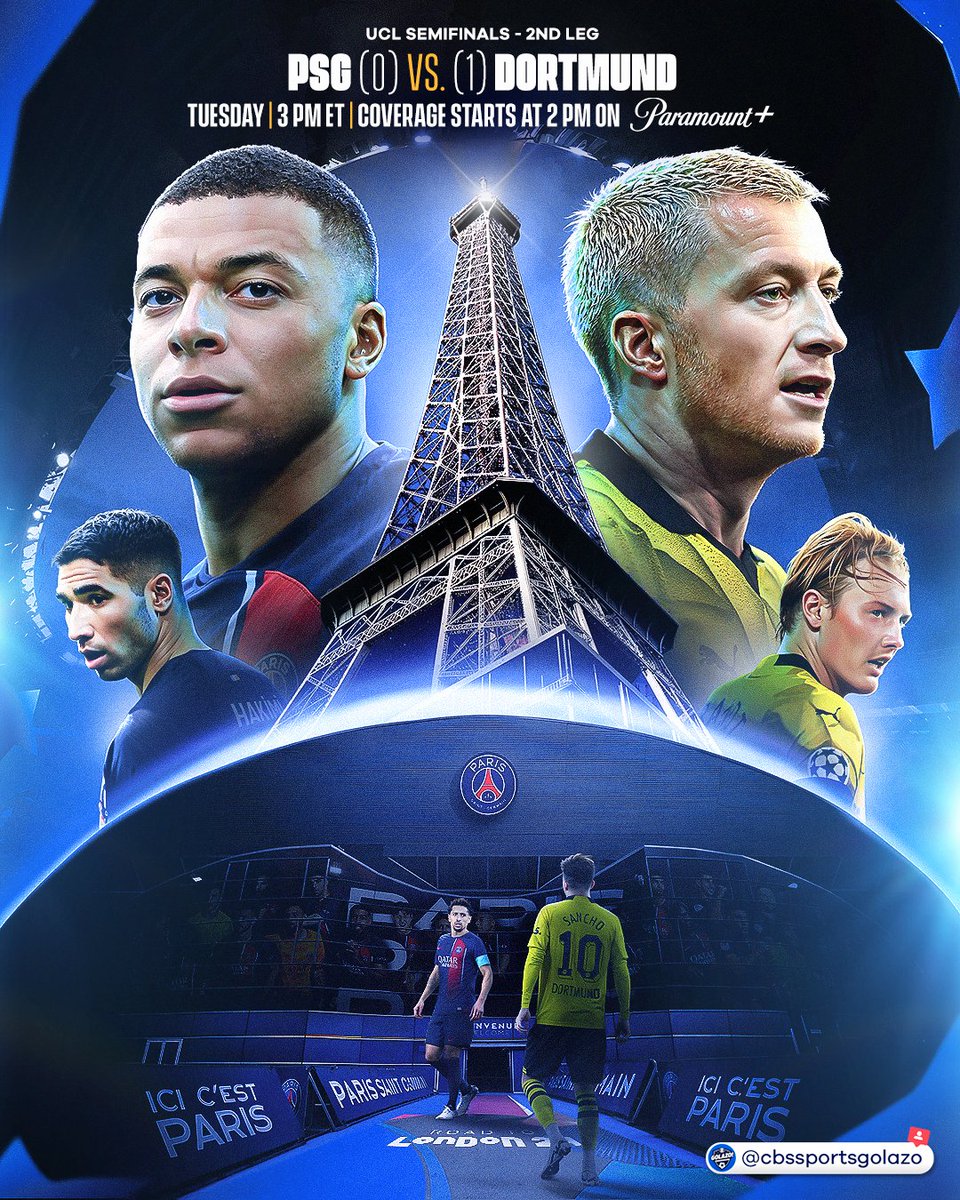 Could we see Kylian Mbappé's final #UCL match with PSG? 👀 Or will it be Marco Reus' final #UCL match with Dortmund? 👀 History, legacy and a UCL final on the line tonight in Paris ⚽️