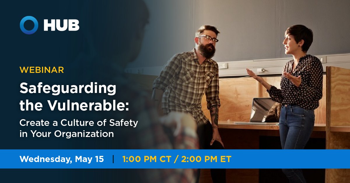 Incidents of abuse within your organization pose a high risk, especially where minors or vulnerable adults are involved. Join this webinar to gain a better understanding of the safeguards you can put in place to protect your organization. ow.ly/gAu050Ryt3a #nonprofit