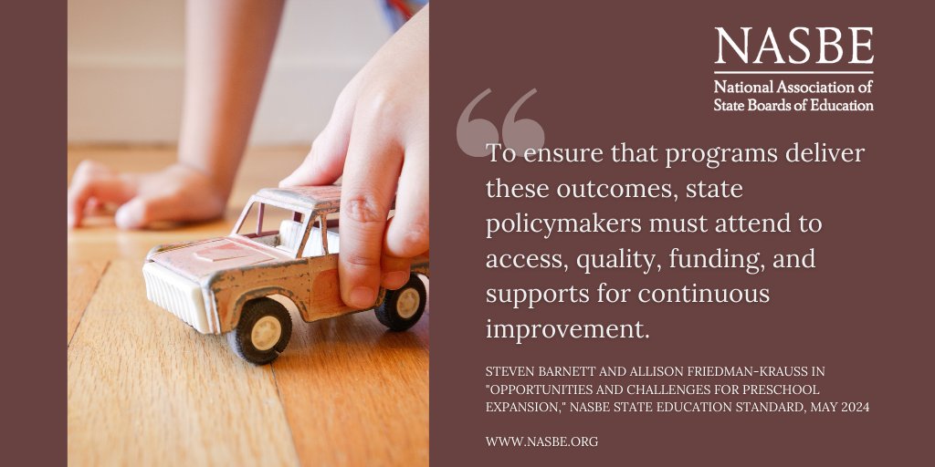 . @PreschoolToday researchers @wstevenbarnett and @allison_fk lead #NASBEStandard with a look at the rapid and accelerating growth of state-funded preschool programs: ow.ly/pNsi50RysGf
