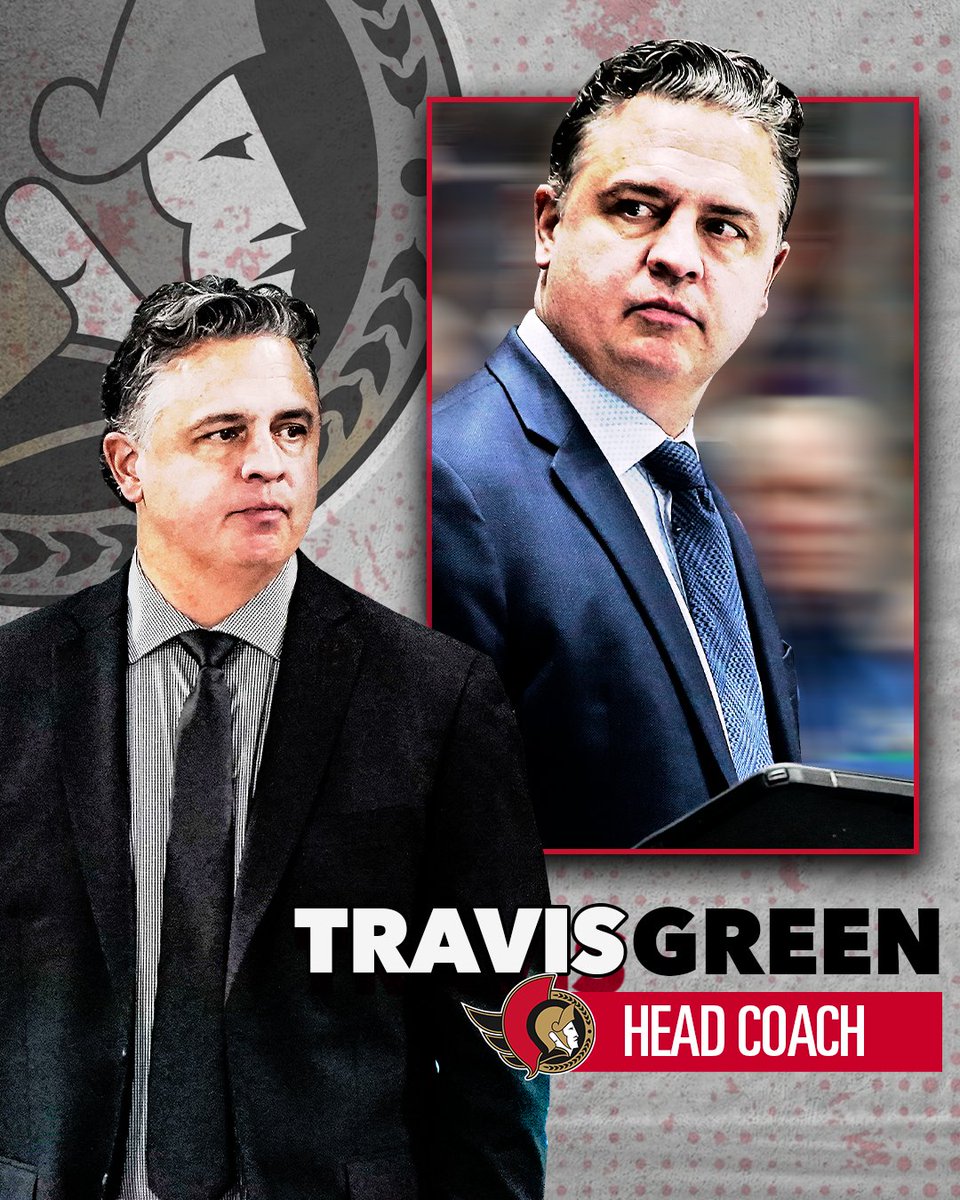 OFFICIAL: Travis Green has been named the new head coach of the #Sens 📰 More details: ottsens.com/4brzs2L