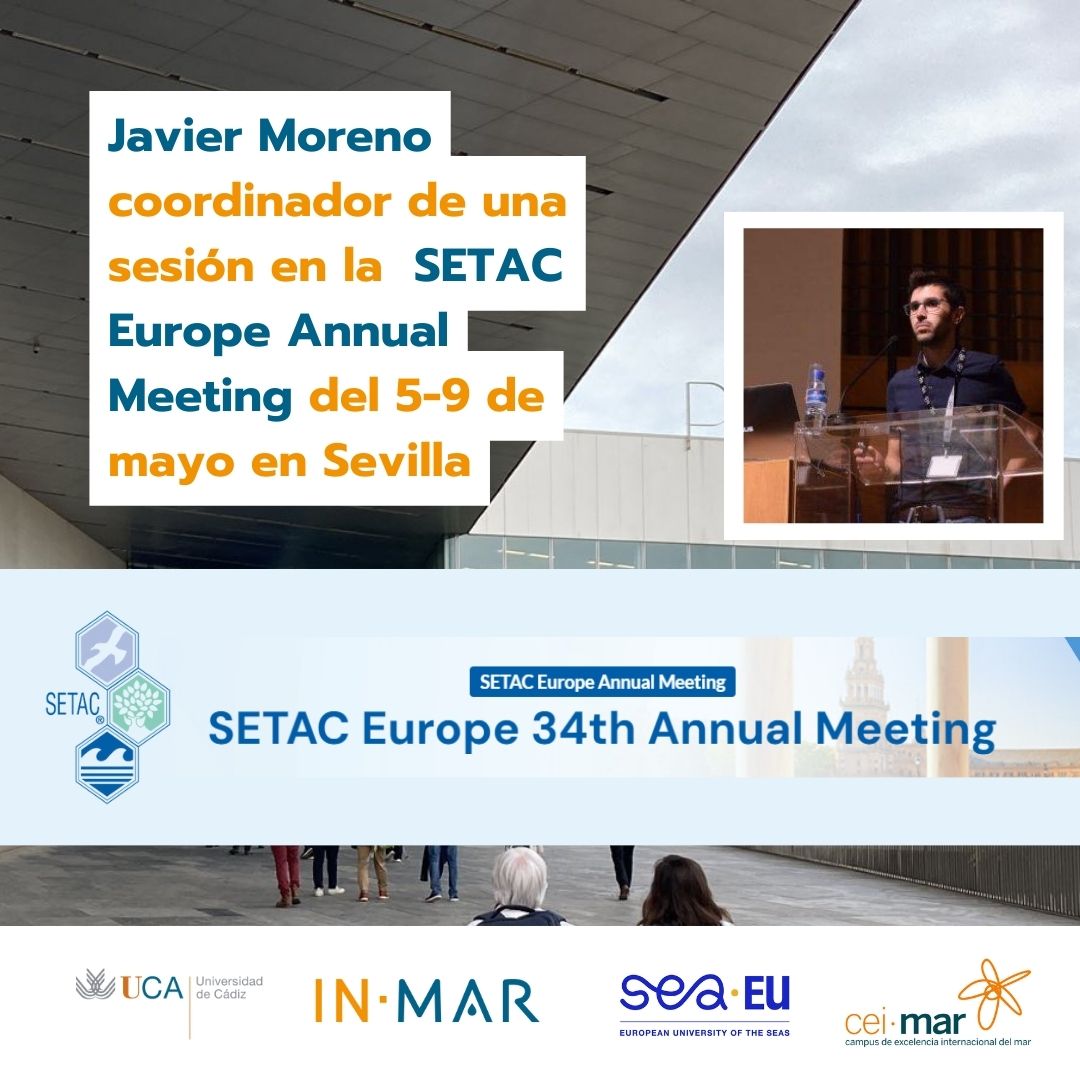 Javier Moreno @JMoreno_Andres es coordinador/ organizador de una sesión en la SETAC Europe Annual Meeting, que tiene lugar el 5-9 de mayo en Sevilla.

La sesión concretamente es la 4.14, y tendrá lugar el 8 de mayo.

#ecotoxicology #SETACEurope #SETAC #SETACSeville