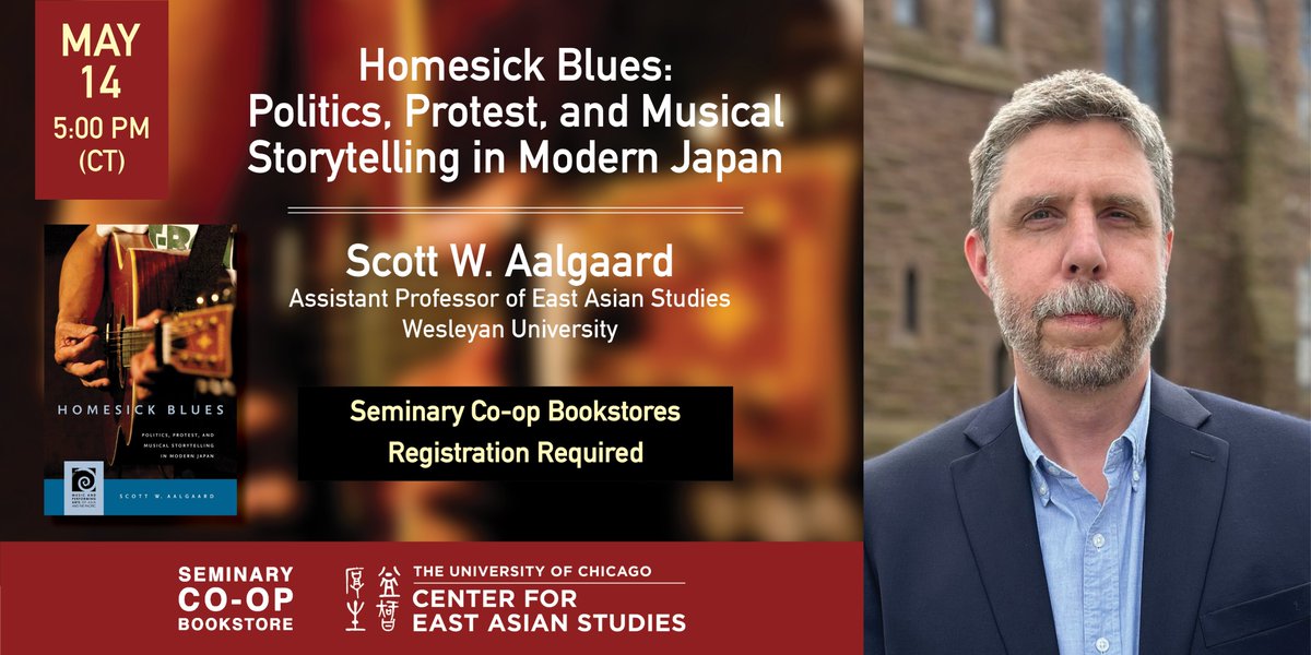 NEXT WK! Hear @wesleyan_u's Scott Aalgaard explore how artists, fans, amateur practitioners, & others have used music to tell stories of everyday life in JPN from the late 1940s-2018; bit.ly/3ydhxyI #CEASAuthorTalks @SeminaryCoop