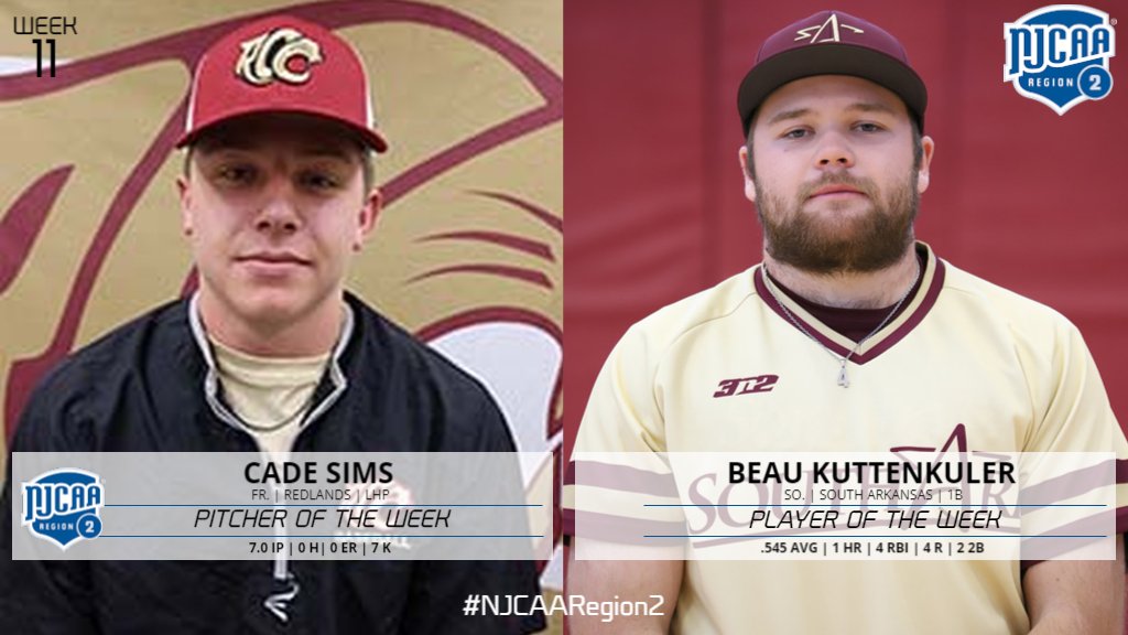 Congratulations to the #NJCAARegion2 Baseball Players of the Week!!