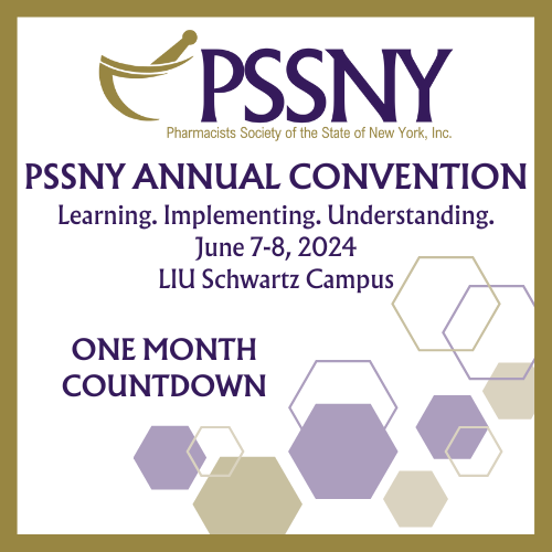 ONE MONTH until the 2024 PSSNY Annual Convention in Brooklyn. This year’s event will include a lineup of educational presentations and countless networking opportunities. Visit pssny.org to register. Don't wait! #PSSNY2024Convention #PSSNY #NYPharmacists