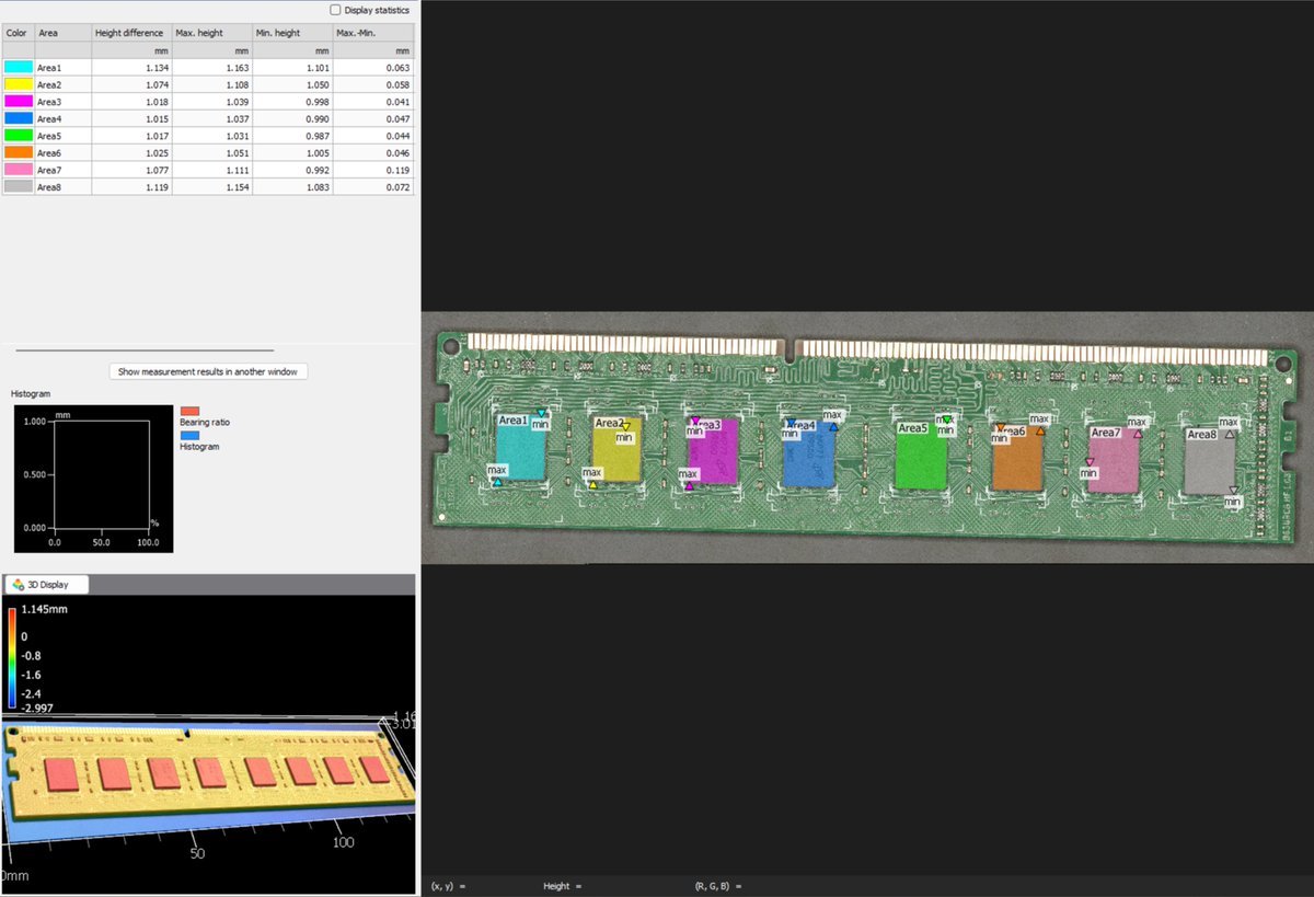 Want to know how your flat components are sitting on your circuit board? The VR-6000 can tell you that, and you'll only have to do the measurements once. From here, you can program your measurements so that you never have to do them again! keyence.com/3d/optical-pro… #KEYENCE