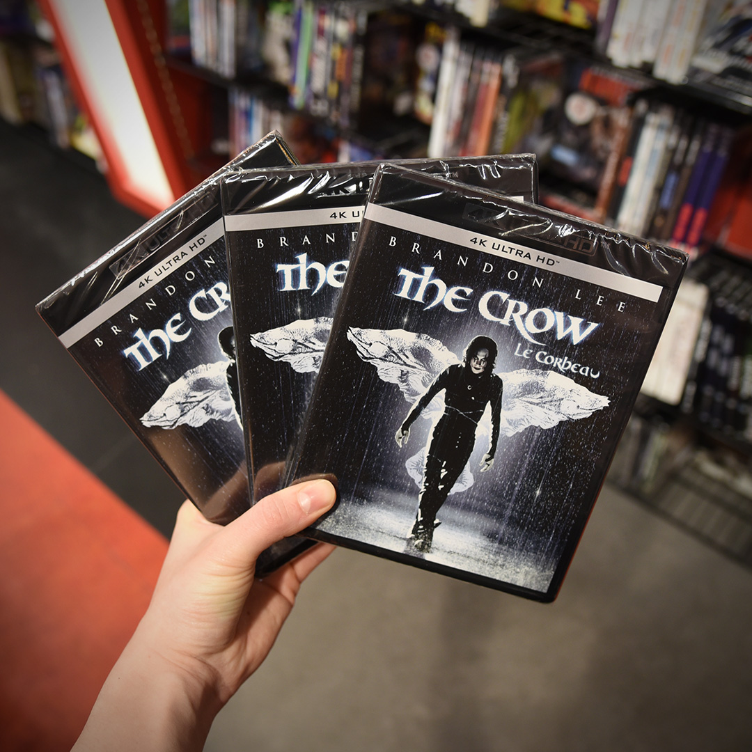 🪶 30 years after its theatrical release, #TheCrow finally arrives on 4K! Available in-store and online at Cinema1.ca today!

Will you be seeing the new adaptation with #BillSkarsgard this year or sticking to the #BrandonLee original?