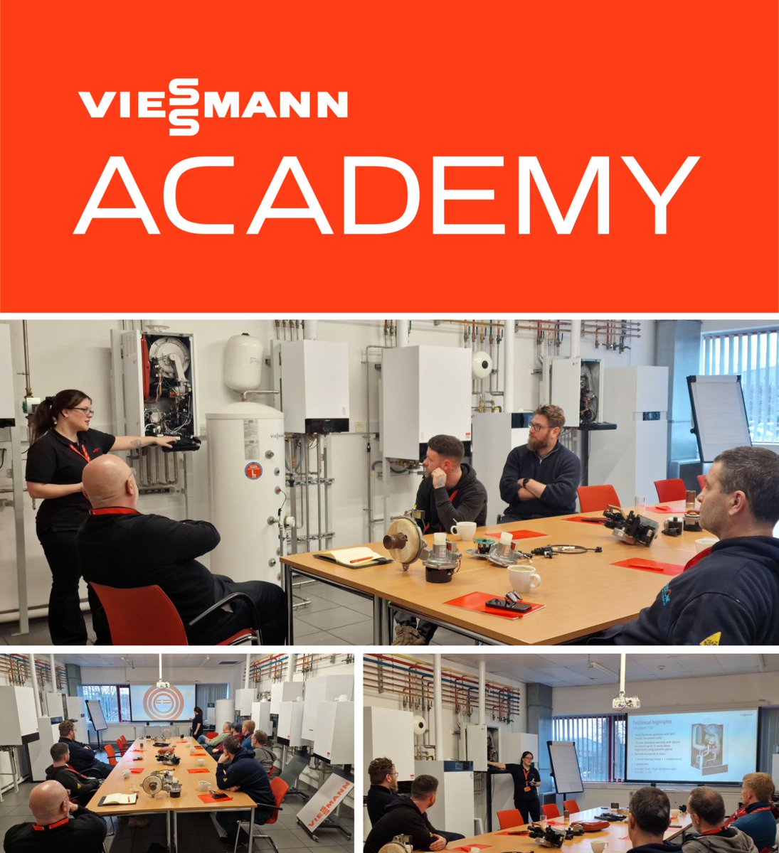 We had yet another exciting day training installers on our fantastic #Viessman Vitodens 050, 100 & 111 condensing boilers 🌡️ Interactive & engaging training is a key focus for us, and these installers had the chance to have a good look at our boilers and take some apart.