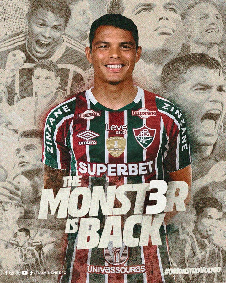 𝗕𝗥𝗘𝗔𝗞𝗜𝗡𝗚: After leaving the club 14 years ago, Fluminense have confirmed Thiago Silva will join them again at the end of the season 🇧🇷❤️