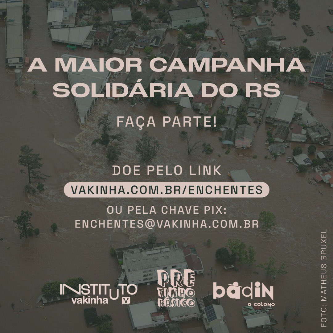 O Rio Grande do Sul precisa da sua ajuda.

Uma forte onda de chuva atingiu a região Sul do Brasil, e muitas famílias, crianças e animais se encontram desabrigados.

Estaremos realizando arrecadações através do pix nas lives do <a href="/StoneDYooDa/">YoDa SL</a> na twitch durante todo esse período: