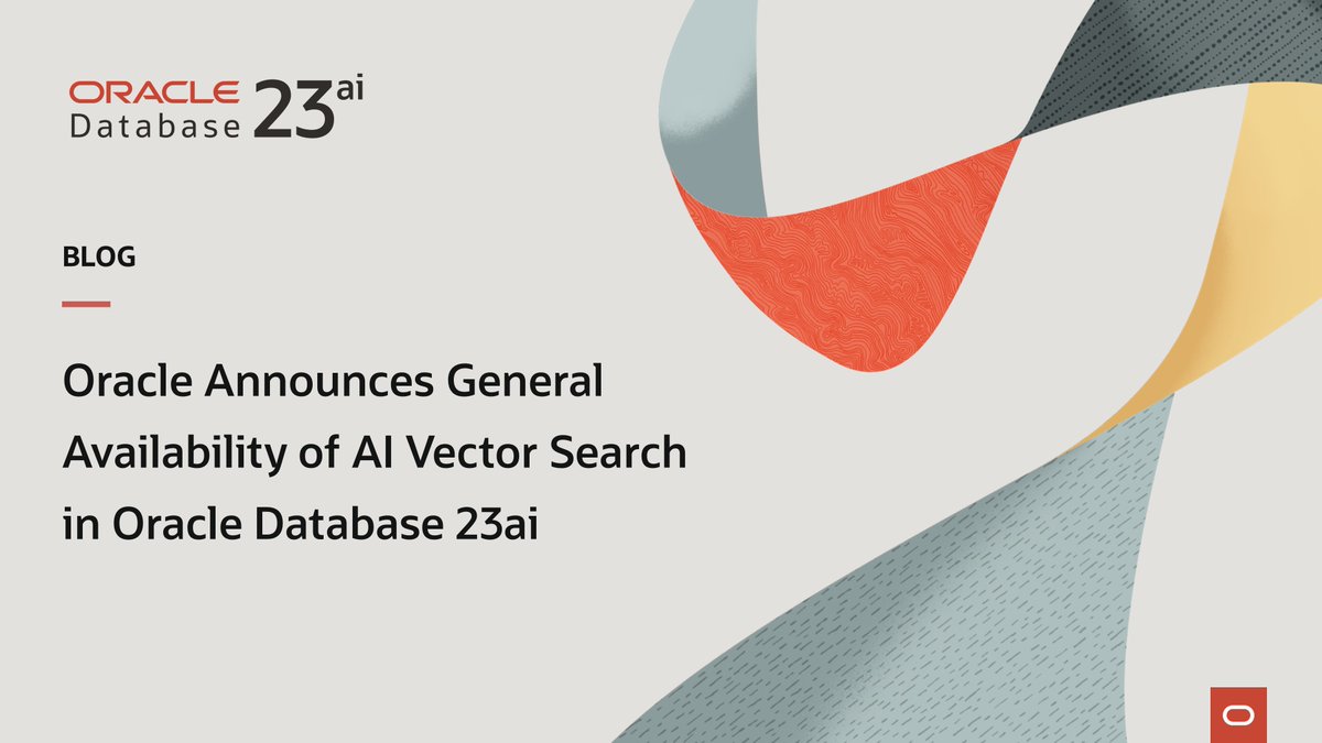 Unlock the power of #GenAI with Oracle Database 23ai AI Vector Search! Generate, store, index, and query vector embeddings along with your business data, using the full power of SQL. Discover how to bring AI to your data: social.ora.cl/6015jc0Oh