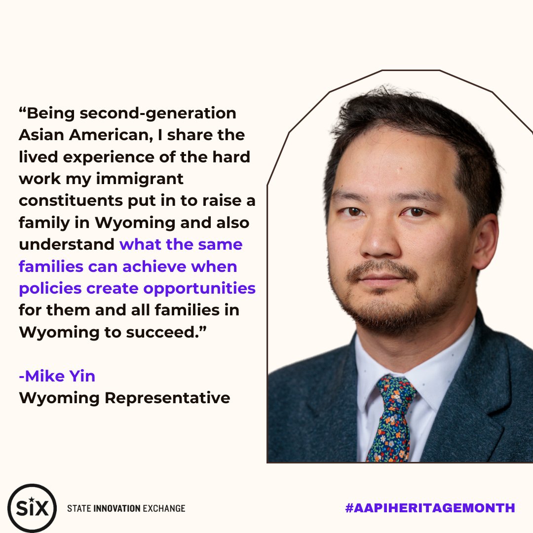 Happy #AAPIHeritageMonth! We’re thankful to state legislators like WY Rep. @itsmikeyin who use their lived experience to create policies to improve the lives of all Wyoming families!