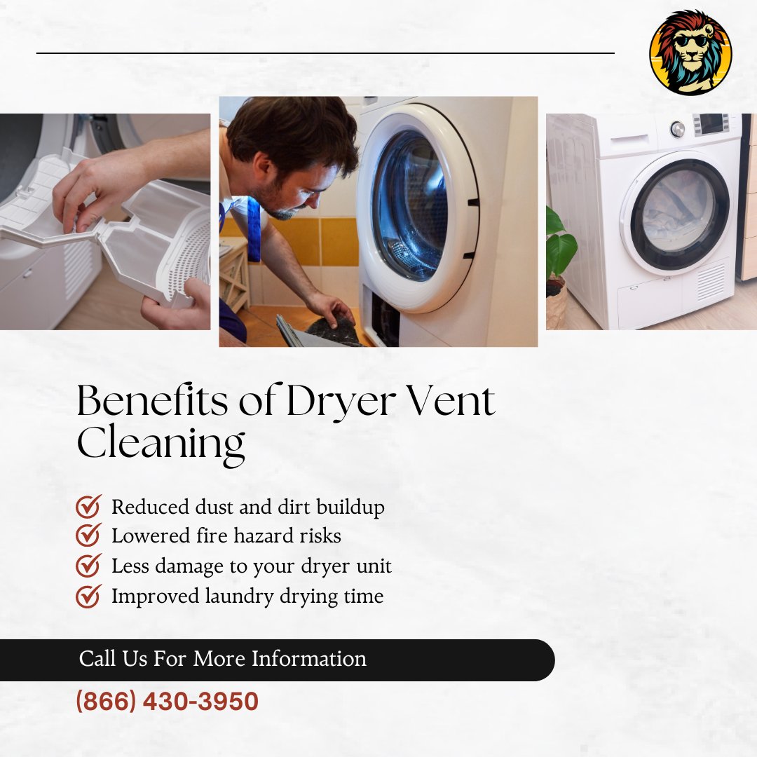 Learn the benefits of dryer vent cleaning and call us today to keep your home safe and efficient! 📞 #DryerVentCleaning #SafetyFirst