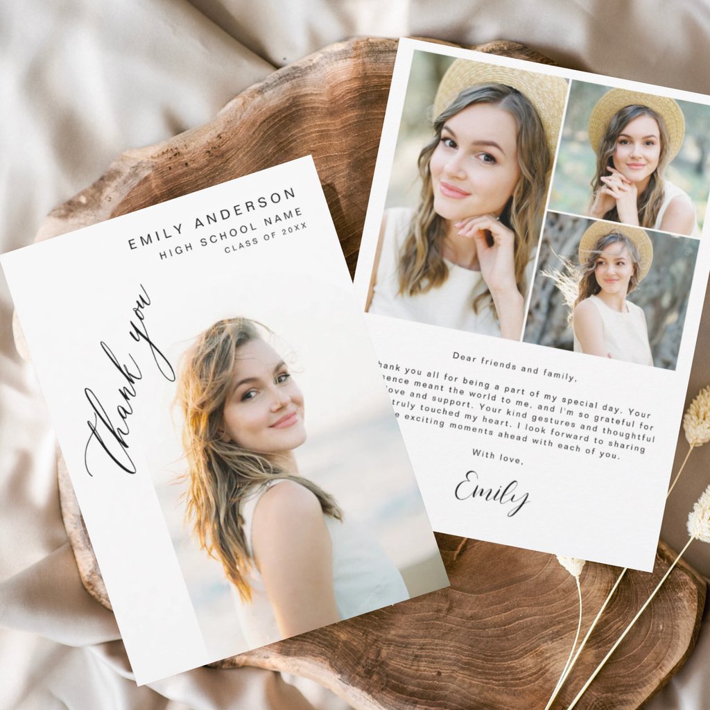 Say thanks with custom graduation thank you cards. Create yours at the link  in bio.