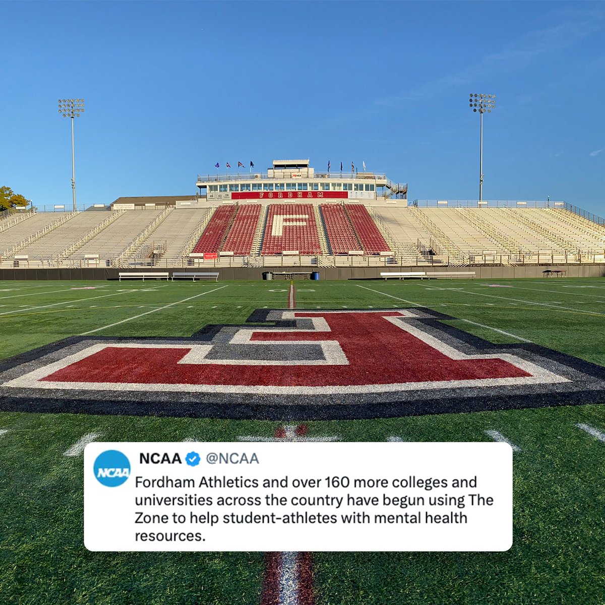 In The Zone on mental wellness 💪 @FordhamRams and over 160 more colleges and universities across the country have begun using The Zone to help paid student-athletes with mental health resources. #MentalHealthMonth | b.link/fordham