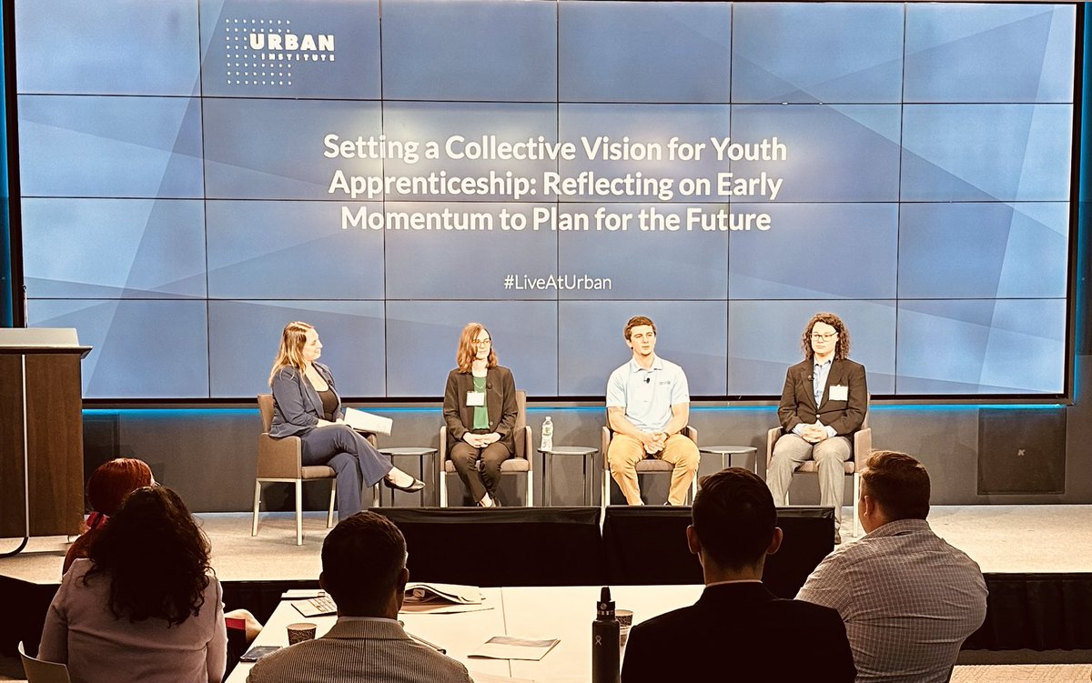 Live at the @urbaninstitute listening to inspiring apprentices share their journeys during  #YouthApprenticeshipWeek #FutureOfWork #yaw ⁦@urbaninstitute⁩ ⁦@USDOL⁩ #liveaturban ⁦@nicholas_wyman⁩ ⁦@jfftweets⁩ #apprenticeship