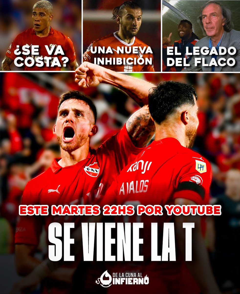 Mati_Martinez's tweet photo. 📱 PROGRAMA | Teniendo en cuenta el paro general del jueves, adelantamos @DeLaCunaAlInf para esta noche! De 22 a 24 por nuestro Canal de YouTube desde @MaderoRadio !

✳️Se viene el debut
✳️Nueva inhibición
✳️Se va Costa?
✳️Reuniones Institucionales
✳️Novedades de Mkt
Y mucho más

▶️ Suscribite: https://t.co/5YQEhK0qF7

#Independiente