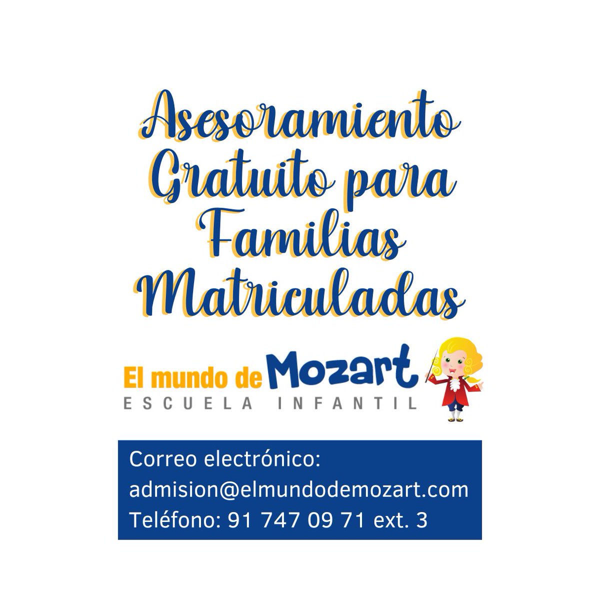 🎉 Descubre las últimas actualizaciones sobre la Beca Cheque Guardería del la Comunidad de Madrid para el próximo curso 2024-2025.

🤔 Para cualquier duda o consulta:
💌 admision@elmundodemozart.com
☎️ 91 747 09 71 ext: 3.
