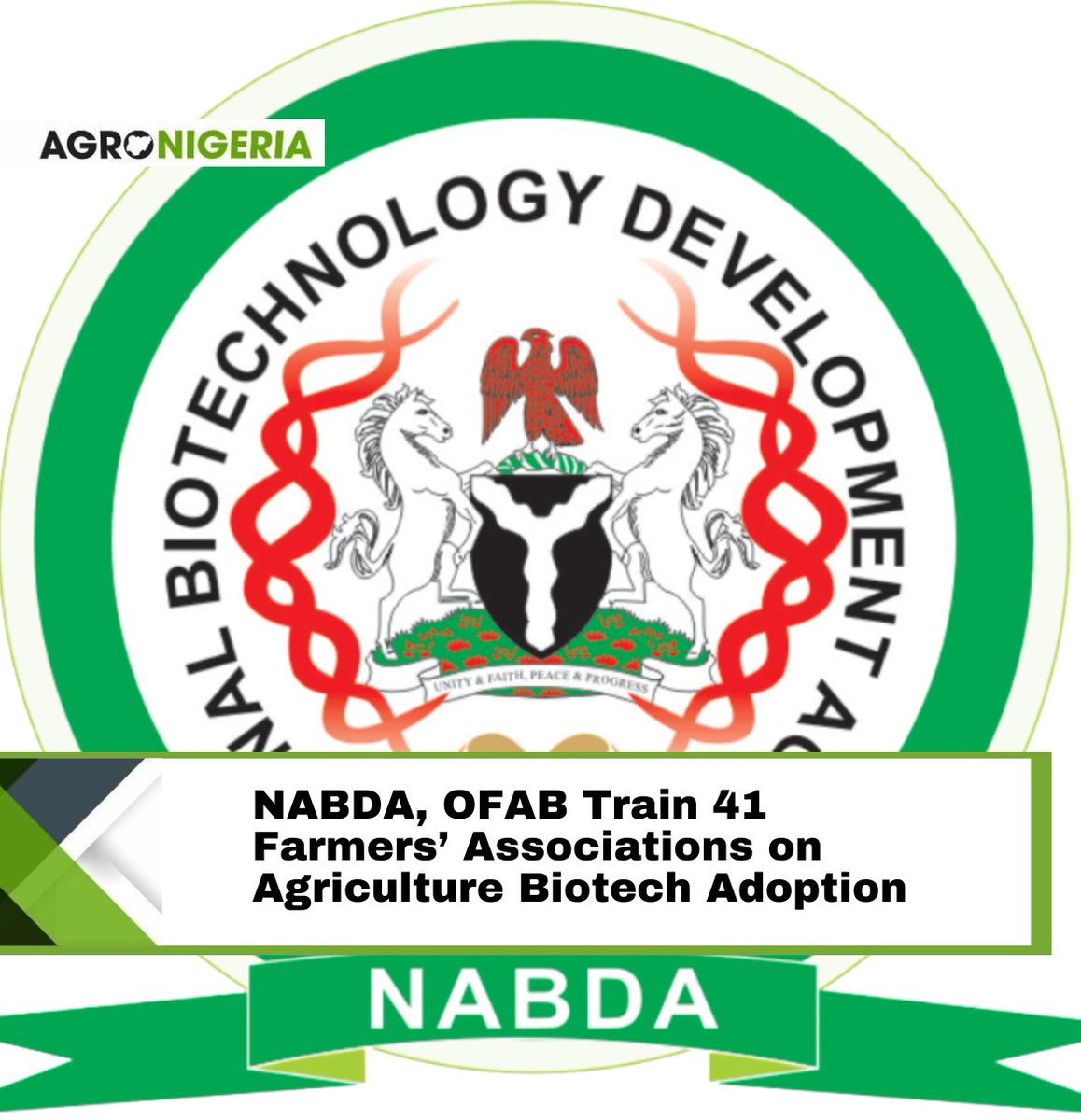 The National Biotechnology Research and Development Agency (NABDA) has partnered with the Open Forum on Agricultural Biotechnology (OFAB) in Africa, Nigeria Chapter, an initiative of the African Agricultural Technology Foundation (AATF), in Read more: agronigeria.ng/nabda-ofab-tra…