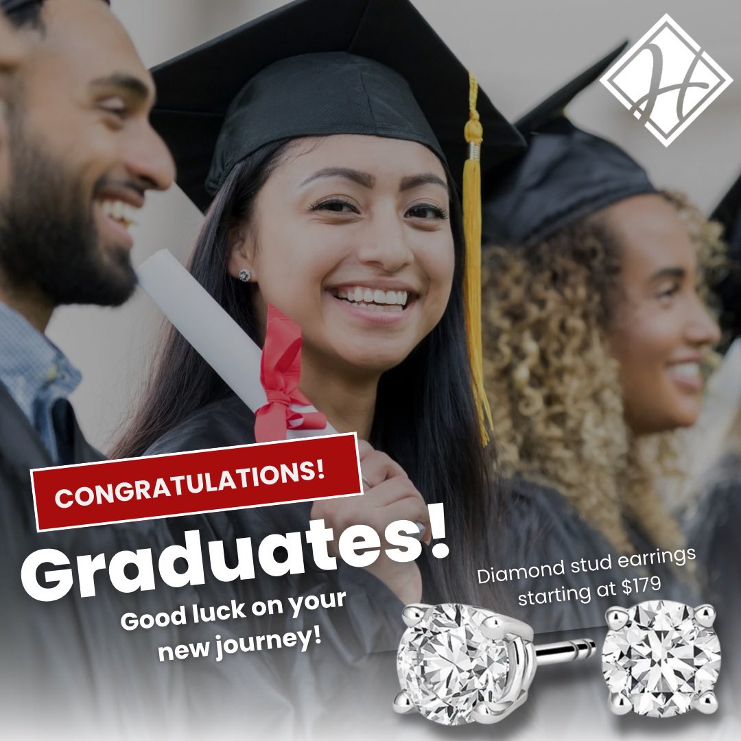May you celebrate graduation recalling fond memories from your past and dreaming exciting visions of your future.

#graduationgiftideas #diamondstudearrings