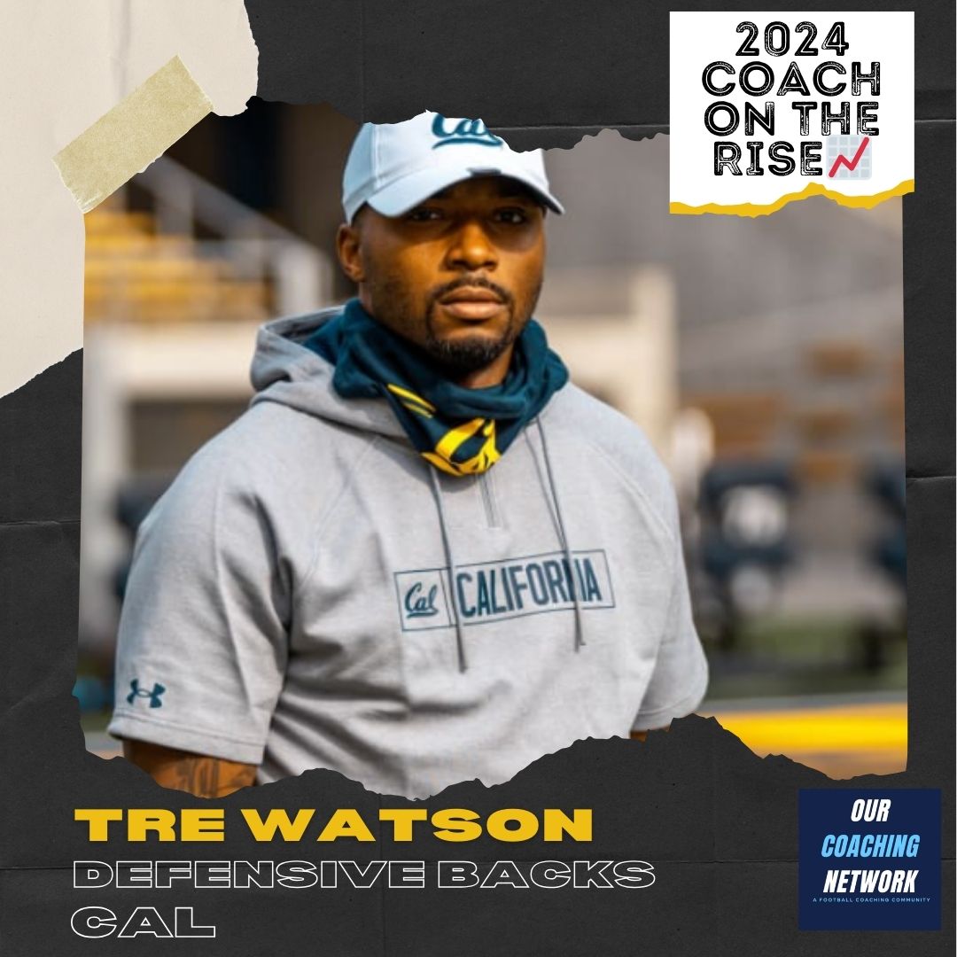 🏈P4 Coach on The Rise📈 @CalFootball Defensive Backs Coach @CoachTreW is one of the Top DB Coaches in CFB ✅ And he is a 2024 Our Coaching Network Top P4 Coach on the Rise📈 P4 Coach on The Rise🧵👇