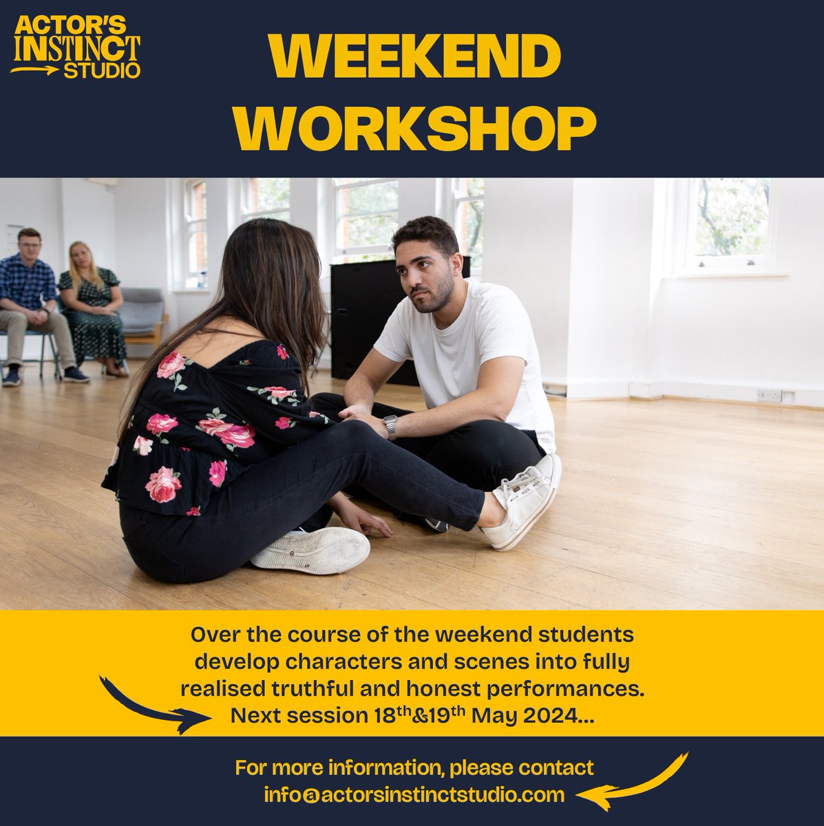 Richard Winsor (@richwinsor) on Twitter photo ⭐️ Come and get involved! Weekend workshop on the 18th & 19th of May still has a few spaces left⭐️
🎭Email - info@actorsinstinctstudio.com for more info.
Also check out the website - actorsinstinctstudio.com/gallery more info🎭 ⭐️ Come and get involved! Weekend workshop on the 18th & 19th of May still has a few spaces left⭐️
🎭Email - info@actorsinstinctstudio.com for more info.
Also check out the website - actorsinstinctstudio.com/gallery more info🎭