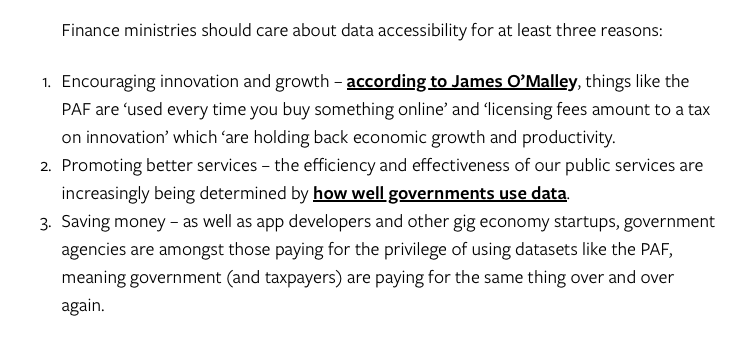 Delighted to see @ODI_Global raise the importance of releasing critical national datasets like the Postcode Address File as open data, to create growth, better services and save money. (cc: @RachelReevesMP) odi.org/en/insights/di…